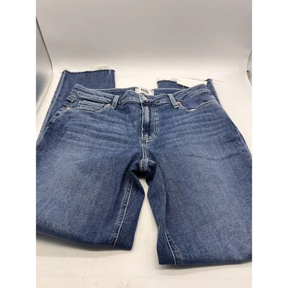 Paige Bridgette Jeans Women’s Sz 27 In Antwerp Cropped Raw Hem Made In USA Boho